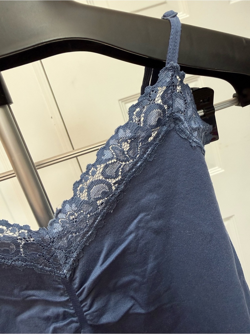 attention Navy Lace-Trim Chemise Camisole - Picture 2 of 6